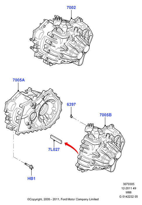 Мех. коробка передач и картер, 6 Speed Manual Transmission