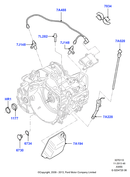 Внешние эл-ты коробки передач, 5 Speed Auto AWD Transmission