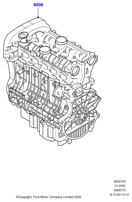 Сервисн.двиг.и неукомпл.блок цил., 2.5L Duratec VCT Turbo