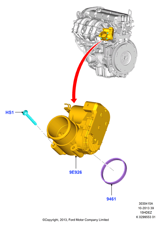 Корпус дроссельной заслонки, 1.5L Duratec