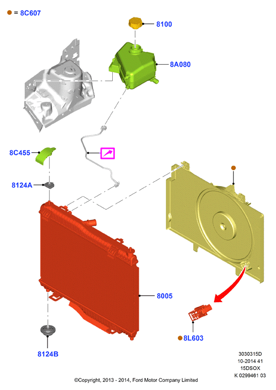 Радиатор/расшр.бачок для охл.жидк., 1.5L SOHC DI TC I4 DIESEL  (15DSOX)