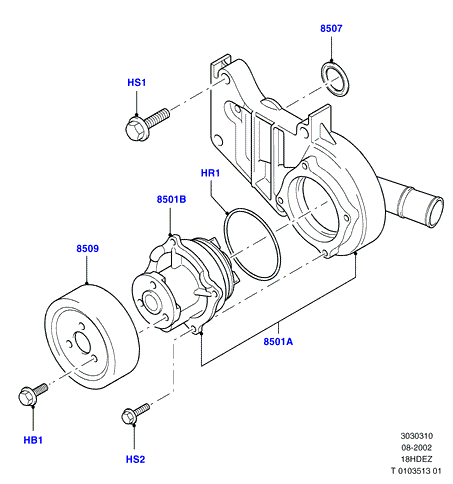 Насос охлаждающей жидкости, Zetec-E 1.8