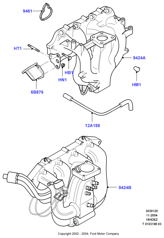 Впускной коллектор, Zetec-E 1.8