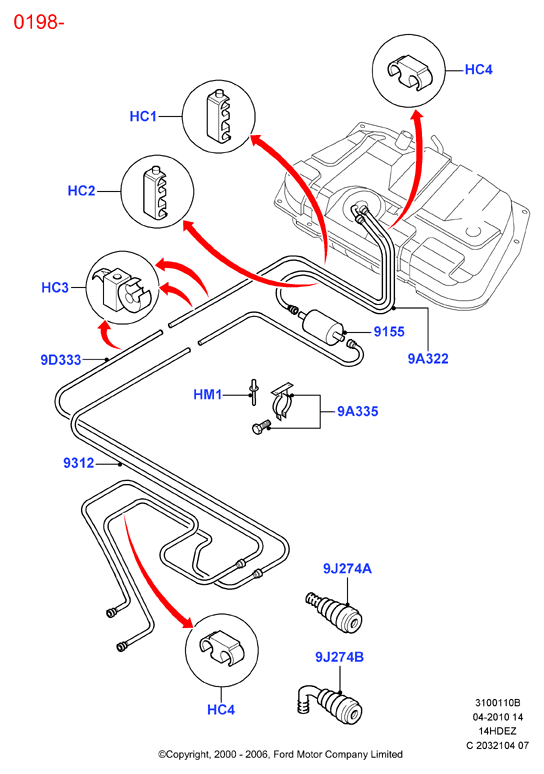 Топливные магистрали, Zetec 1.7 DOHC EFI