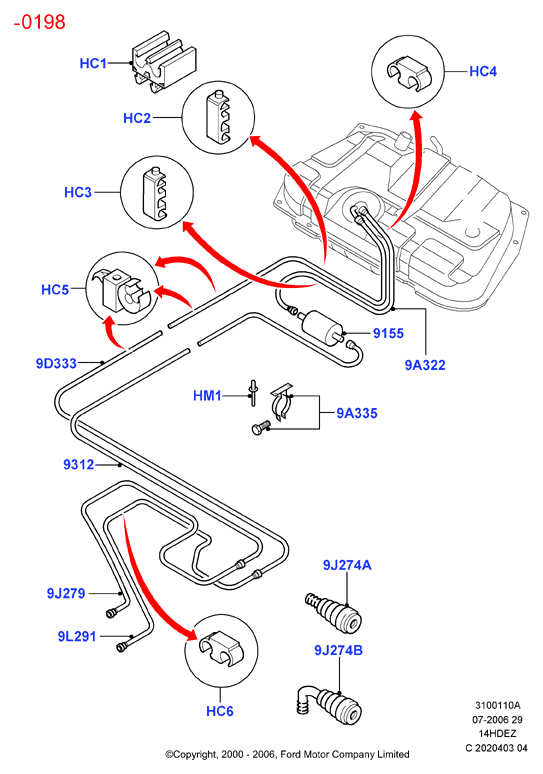 Топливные магистрали, Zetec 1.7 DOHC EFI