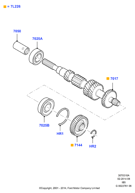 Первичн.вал, шестерни и подшипники, 5 Speed Manual Transaxle