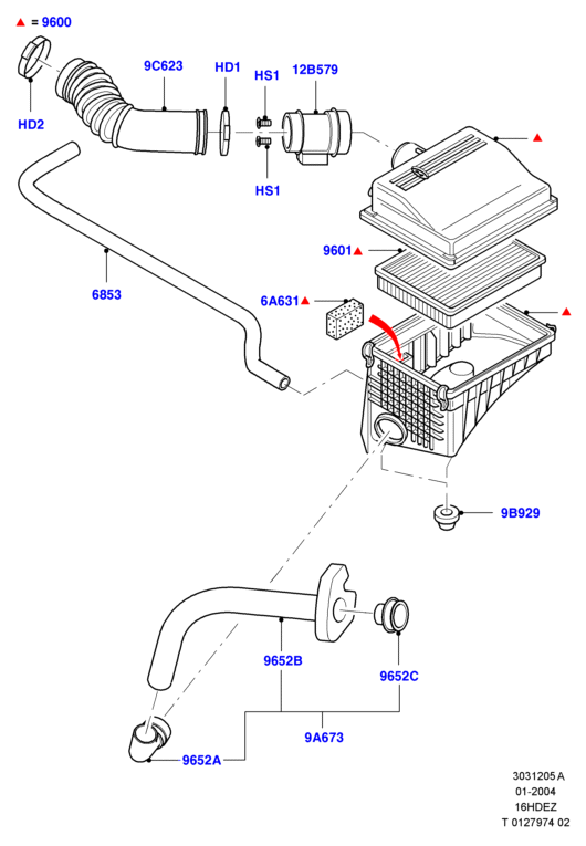 Воздушный фильтр, Zetec 1.6 DOHC EFI