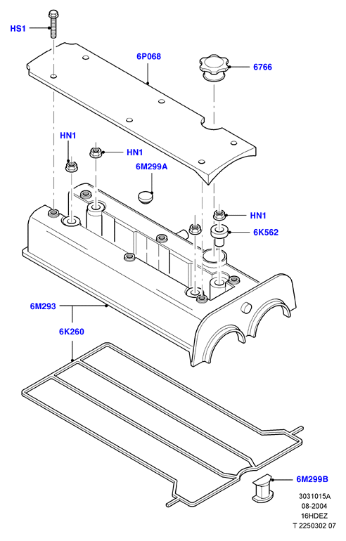 Крышка головки цилиндров, Zetec 1.6 DOHC EFI