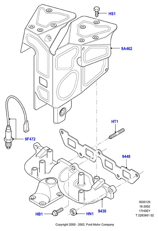Выпускной коллектор, Zetec 1.7 DOHC EFI