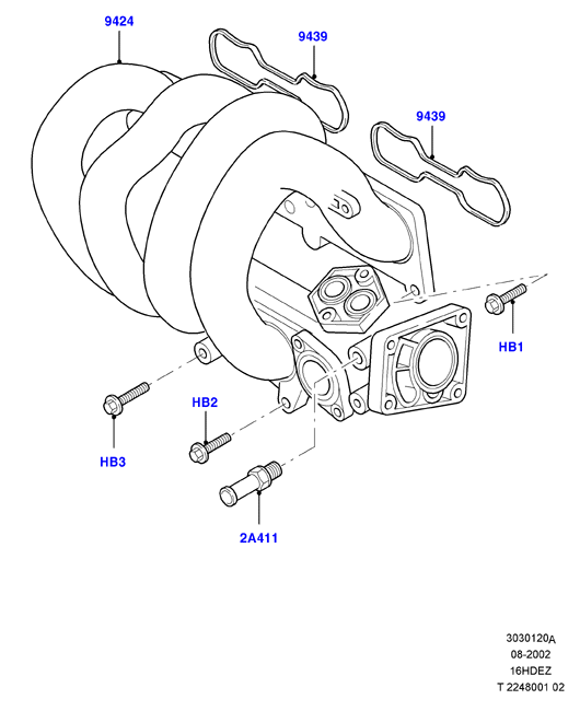 Впускной коллектор, Zetec 1.6 DOHC EFI