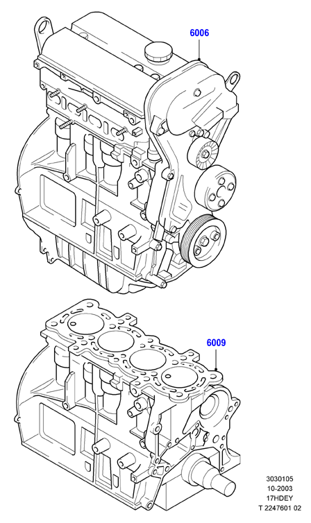 Сервисн.двиг.и неукомпл.блок цил., Zetec 1.7 DOHC EFI