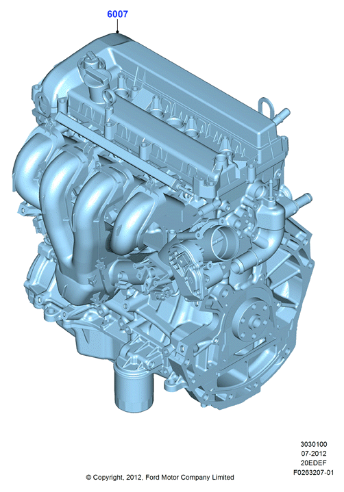 Полностью укомплектованн. двигатель, 2.0 4V DOHC NA I4 Gas/Elec (20EDEF)