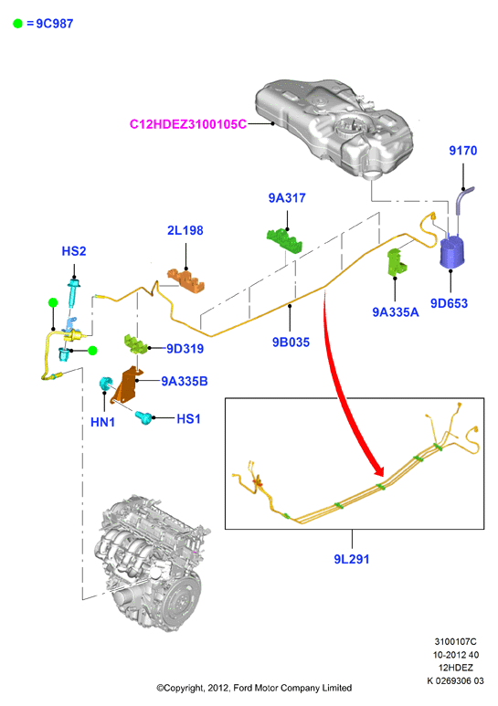 Система улавливания паров топлива, Zetec-S 1.25 DOHC EFI