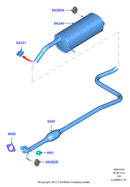 Система выпуска, Zetec 1.4 DOHC EFI
