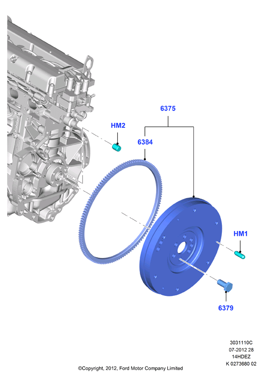 Маховик, Zetec 1.4 DOHC EFI