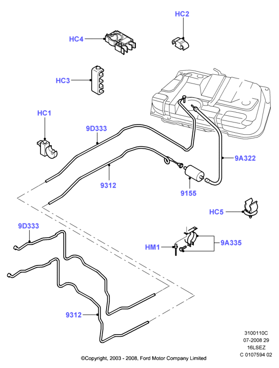 Топливные магистрали, 1.6 Zetec Rocam