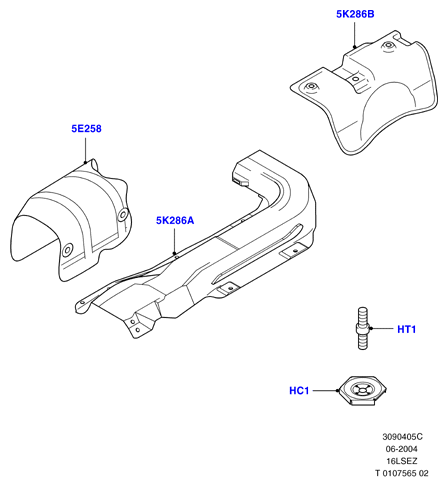 Теплозащитные экраны сист.выпуска, 1.6 Zetec Rocam