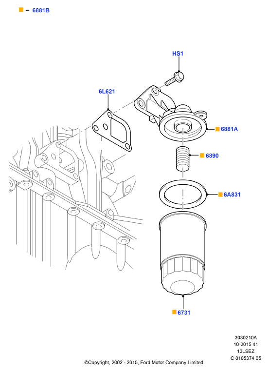 Масляный радиатор и фильтр, Zetec Rocam 1.3 SOHC