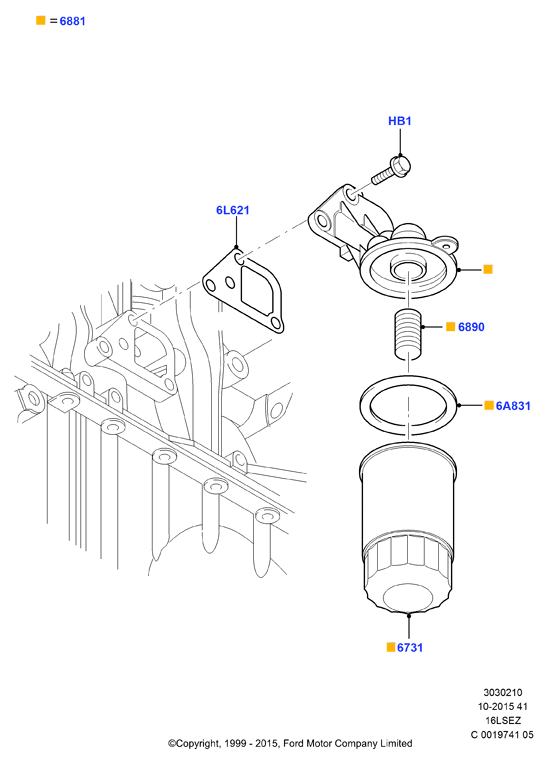 Масляный радиатор и фильтр, 1.6 Zetec Rocam