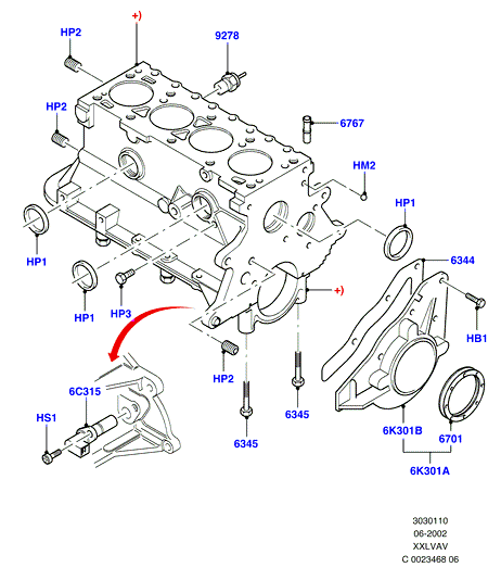 Блок цилиндров и заглушки, HCS Engine