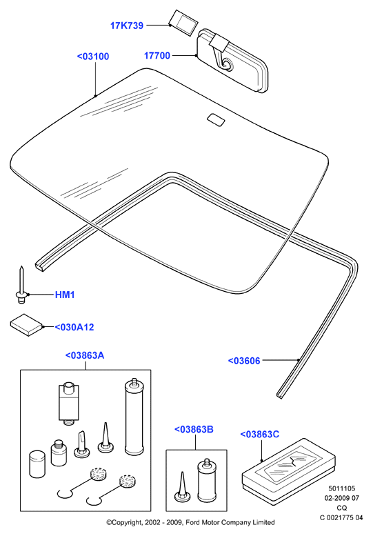 Лоб.стекло/внутр.зеркало задн.вида
