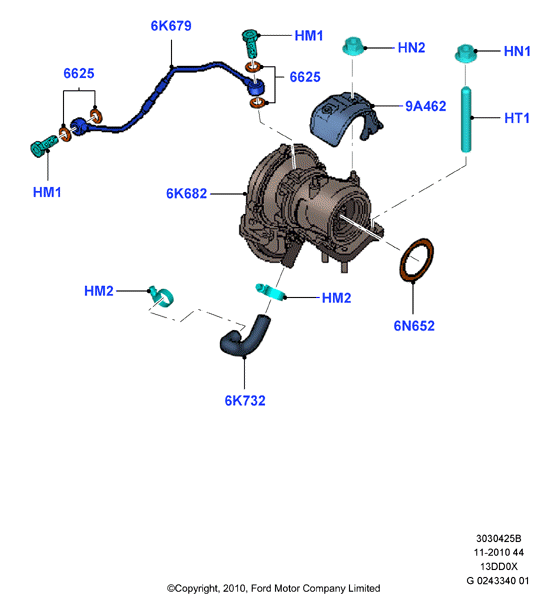 Турбокомпрессор, 1.3L CR TC Diesel