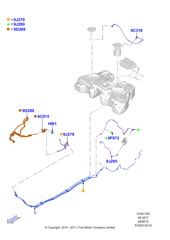 Топливные магистрали, 2.0 DOHC 16В с турбокомпрессором