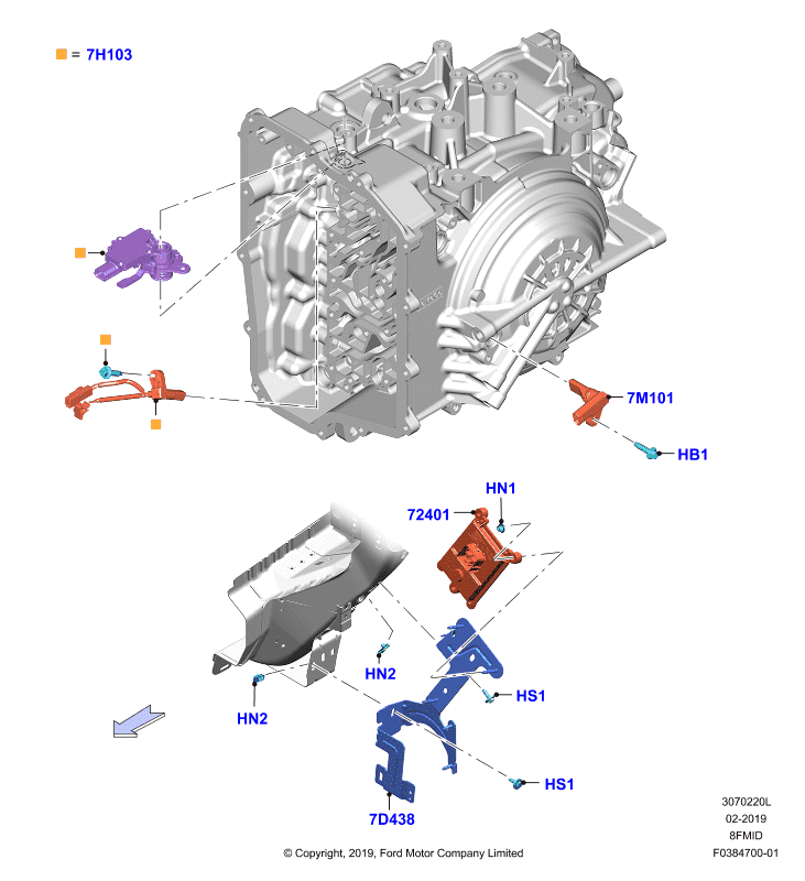 Модули и датчики коробки передач, 8 Speed Mid Range Auto Trans