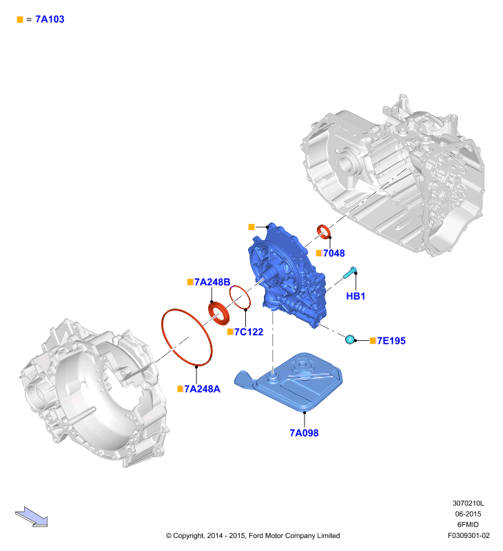 Насос коробки передач в сборе, 6F 6 Speed Mid Range Auto