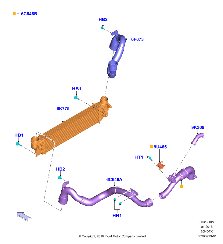 Пром.теплообм/воздуховоды и шланги, 2.0 DOHC 16В с турбокомпрессором