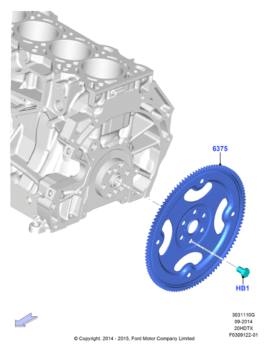 Маховик, 2.0 DOHC 16В с турбокомпрессором
