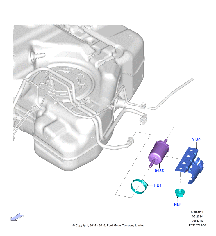 Топливный фильтр, 2.0 DOHC 16В с турбокомпрессором