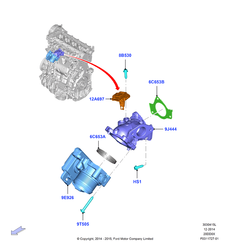 Корпус дроссельной заслонки, 2.0 DI Diesel