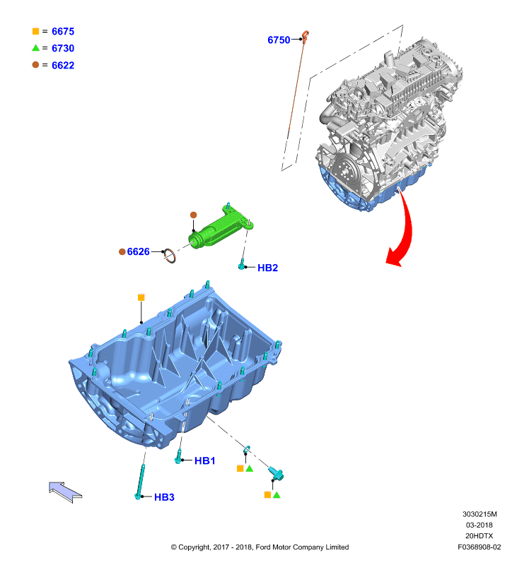 Масл. картер/указат. уровня масла, 2.0 DOHC 16В с турбокомпрессором