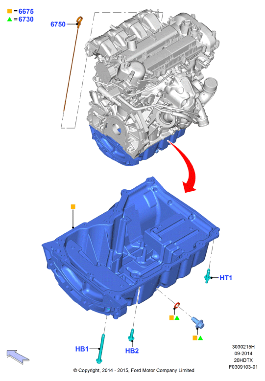 Масл. картер/указат. уровня масла, 2.0 DOHC 16В с турбокомпрессором