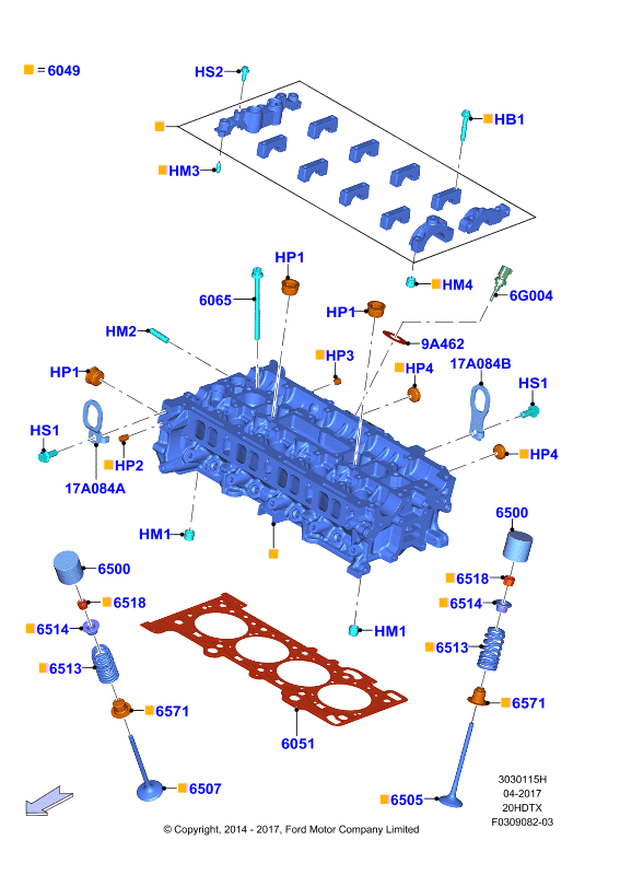 Головка цилиндров, 2.0 DOHC 16В с турбокомпрессором