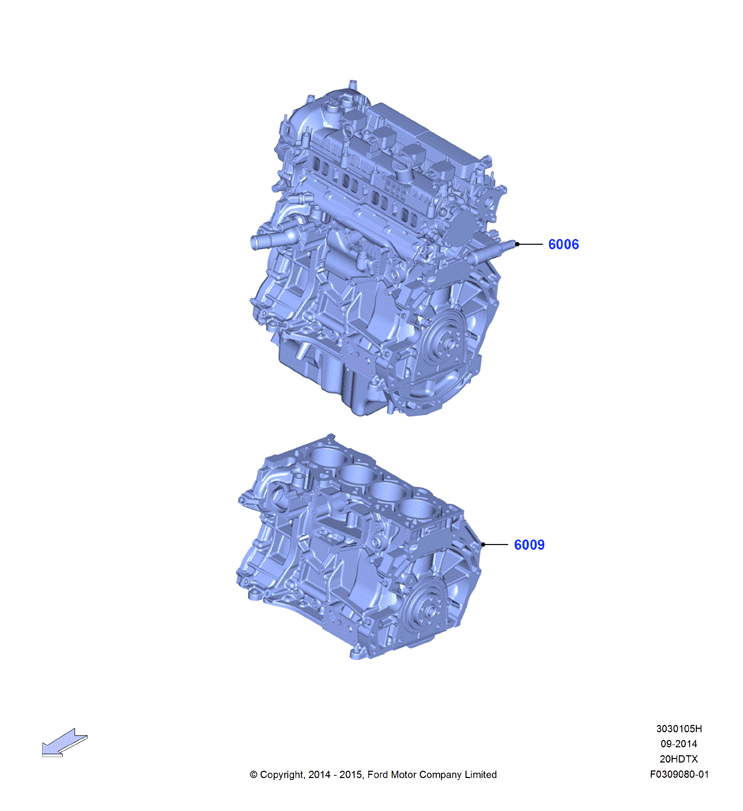 Сервисн.двиг.и неукомпл.блок цил., 2.0 DOHC 16В с турбокомпрессором