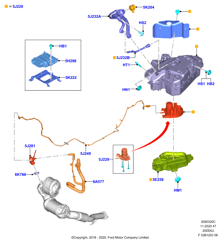 Бак для мочевины (DEF) и сопут. эл., 2.0L Panther Diesel