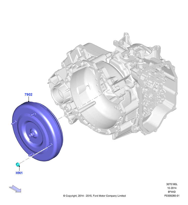 Гидротрансформатор, 6F 6 Speed Mid Range Auto