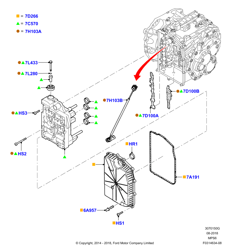 Блок клапанов и главн.блок упр., 6 Speed Trans Powershift