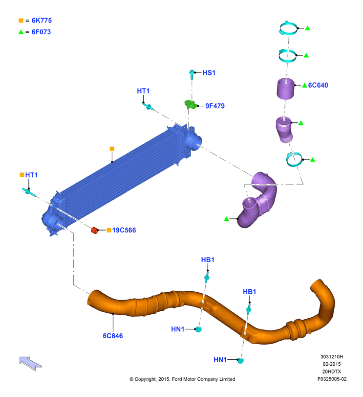 Пром.теплообм/воздуховоды и шланги, 2.0 DOHC 16В с турбокомпрессором