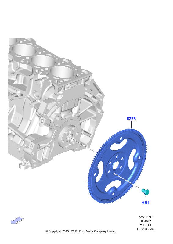 Маховик, 2.0 DOHC 16В с турбокомпрессором