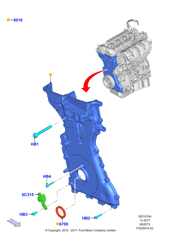 Крышки газораспредели. механизма, 2.0 DOHC 16В с турбокомпрессором
