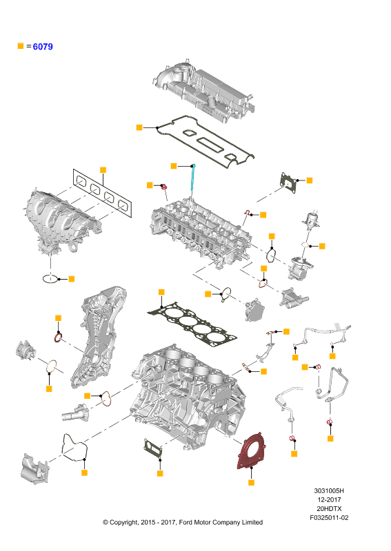 Комплект прокладок двигателя, 2.0 DOHC 16В с турбокомпрессором