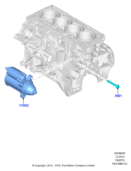 Опоры стартера, 1.5L GTDI                (15HDTX_C)
