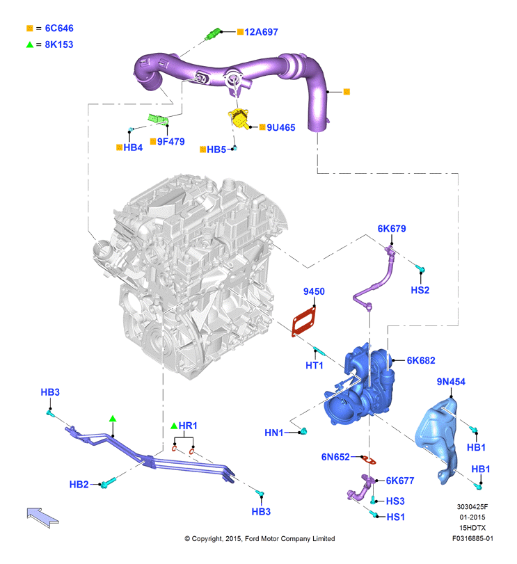 Турбокомпрессор, 1.5L GTDI                (15HDTX_C)