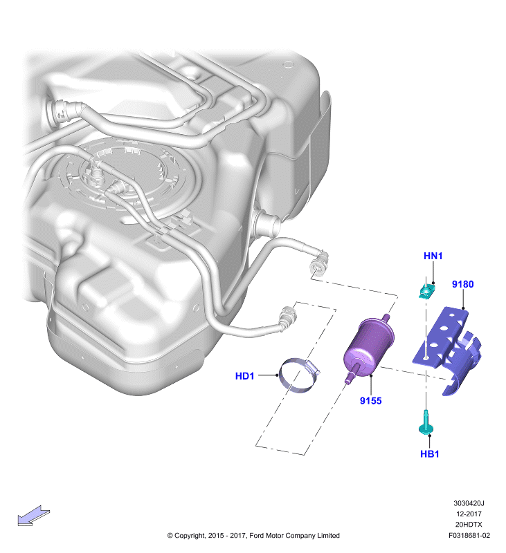 Топливный фильтр, 2.0 DOHC 16В с турбокомпрессором