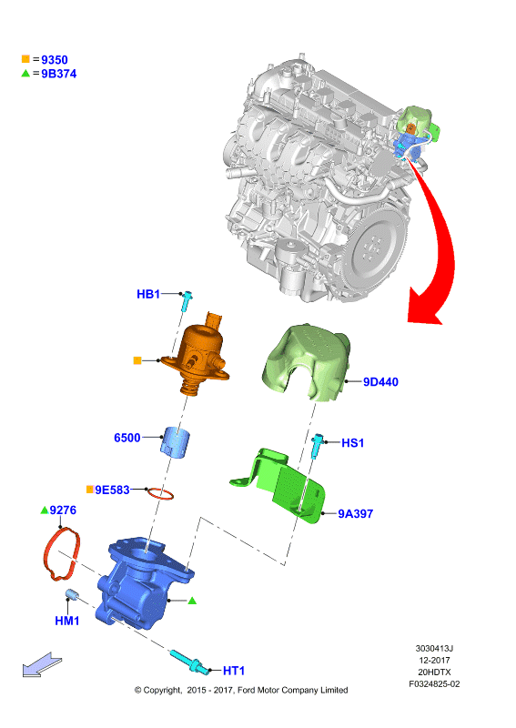 ТНВД, установл. на двигат., 2.0 DOHC 16В с турбокомпрессором