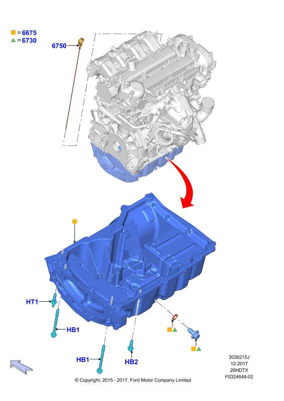 Масл. картер/указат. уровня масла, 2.0 DOHC 16В с турбокомпрессором