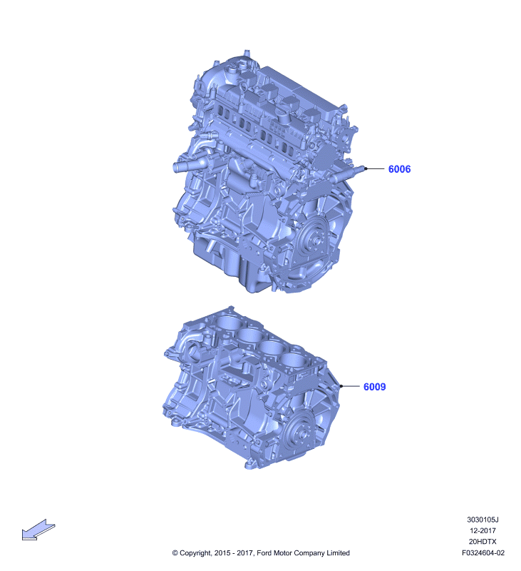 Сервисн.двиг.и неукомпл.блок цил., 2.0 DOHC 16В с турбокомпрессором